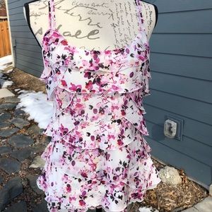 White House Black Market Flounce Sleeveless Top